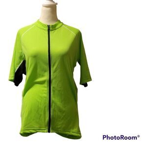 Cannondale Women's L Cycling Jersey Long Sleeve Full Zip Green Performance